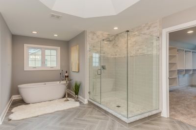 Curbless Shower with Glass Walls